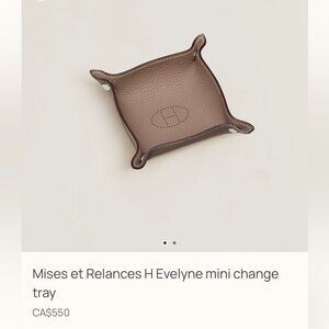 Hermes Etoupe Leather Mini Change Tray